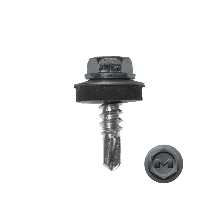 Саморез по металлу Daxmer 5,5х19 (250шт) сверло №3 RAL 7040